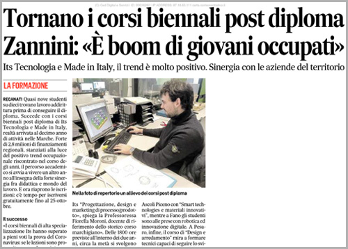 Corriere Adriatico

Tornano i corsi biennali post diploma
Zannini: "E' boom di giovani occupati"