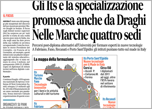 Corriere Adriatico

Gli Its e la specializzazione promossa anche da Draghi
