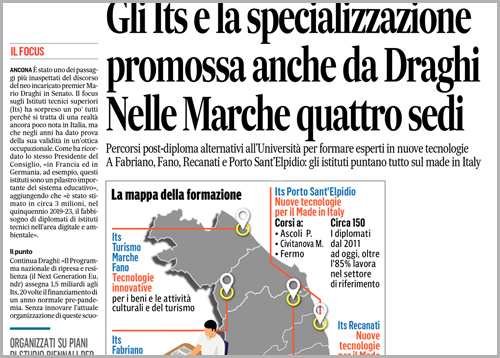 Corriere Adriatico

Gli Its e la specializzazione promossa anche da Draghi