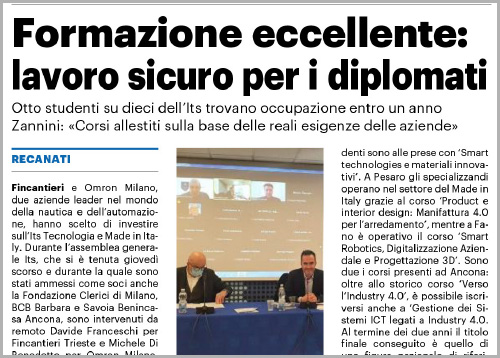 Resto del Carlino

Formazione eccellente:
lavoro sicuro per i diplomati