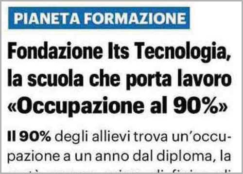 Il Resto del Carlino

La scuola che porta lavoro 
"Occupazione al 90%"