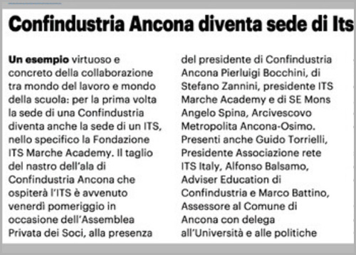 Il Resto del Carlino

Confindustria Ancona diventa sede di ITS Marche Academy