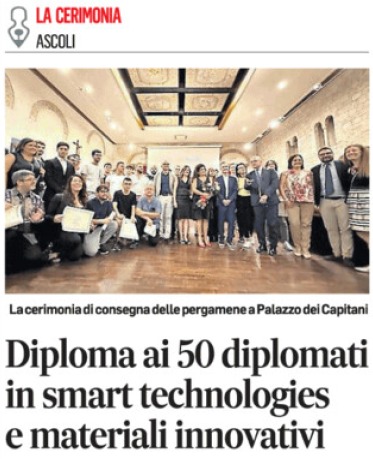 Corriere Adriatico, 30 luglio 2025

Diploma ai 50 diplomati in smart technologies e materiali innovativi