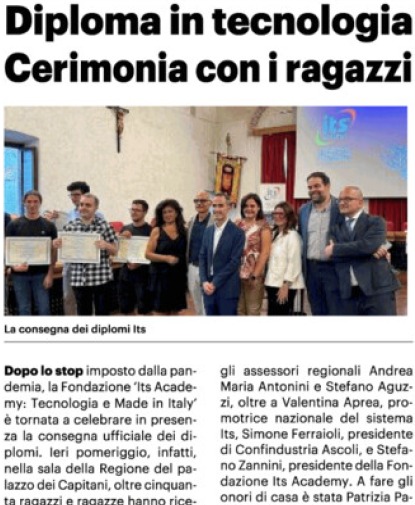 Il Resto del Carlino, 30 luglio 2025

Diploma in tecnologia. Cerimonia con i ragazzi