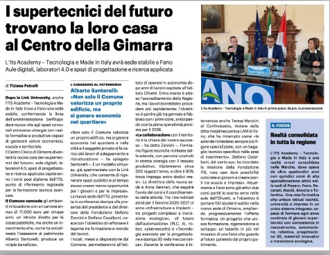 Il Resto del Carlino, 1 novembre 2025

I supertecnici del futuro trovano la loro casa al Centro della Gimarra